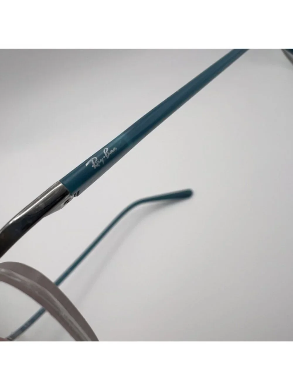 Ray Ban RB 6081 2551 Half Rim Eyeglass Frames Silver Blue 50-19-135 Case Italy